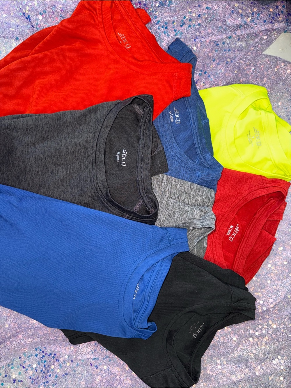 1308-bcg Men's Assorted Athletic Tank Tops - Red, Blue, Black, Gray, Neon Yellow
